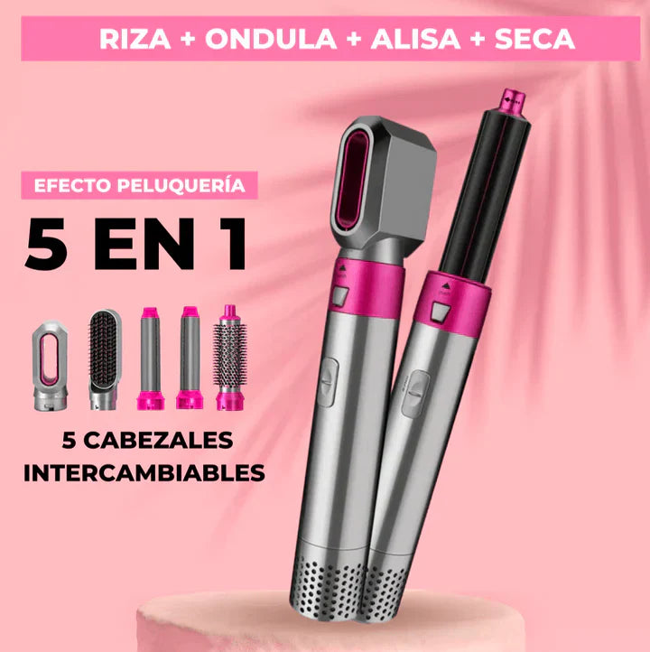 Cepillo Secador 5 en 1 — Alisa, Ondula y Seca en un Solo Paso