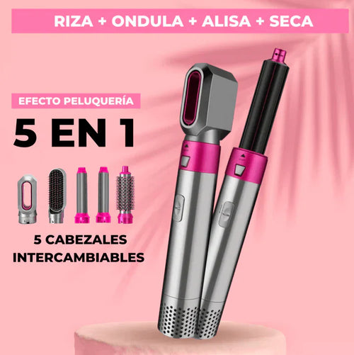 Cepillo Secador 5 en 1 — Alisa, Ondula y Seca en un Solo Paso